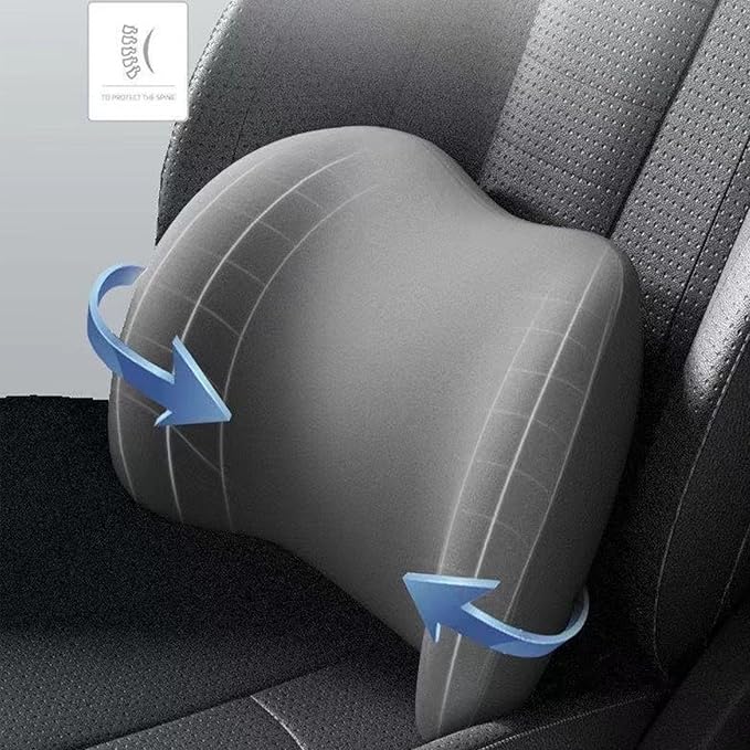 Ergonomic Car Seat Headrest & Lumbar Cushion, Ergonomic Car Seat Headrest Neck Rest Cushion Lumbar Support Pillow (Brown)