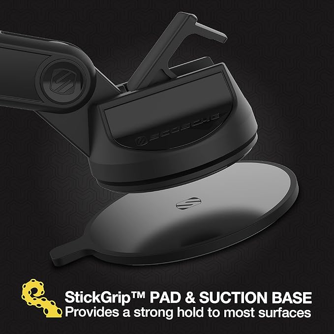 Scosche MP2WDEX2-XTSP MagicMount Pro2 Magnetic Car Phone Holder Extendo Telescoping Windshield or Dashboard Mount with Suction Cup Compatible with MagSafe, iPhones, Galaxy, Pixel & All Smartphones