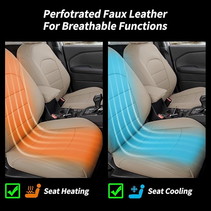 coverdream Forester Seat Covers Full Set for 2025 2026 Subaru Forester Base,Limited,Premium,Sport,Touring SUV,Fully Covered,Luxury Waterproof Leather Car Seat Protector(Beige)