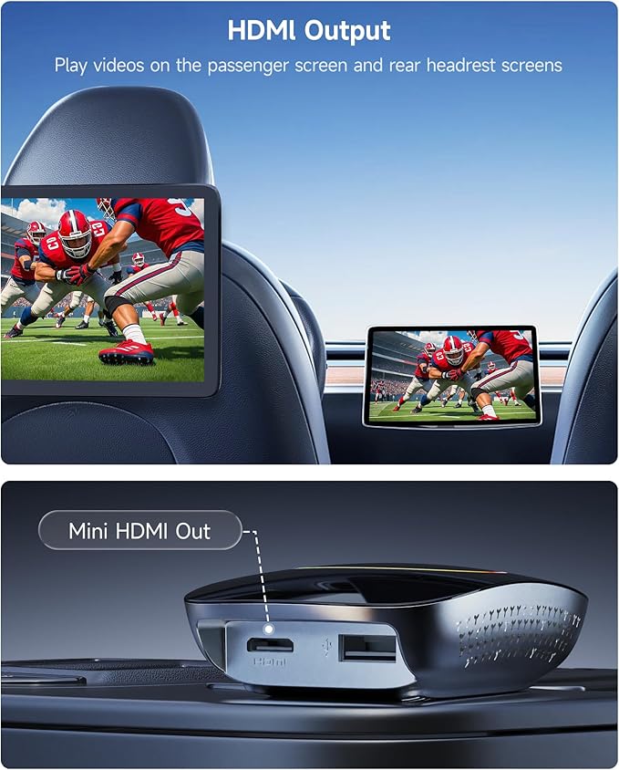 Magic Box - AI Box CarPlay Android Auto Wireless 2GB+16GB, Support YouTube, Netflix, Prime Video, Disney+, Spotify w/HDMI Output, Dual Wi-Fi & BT (5.4 & 4.2), USB Playback, AI-Powered, OTA