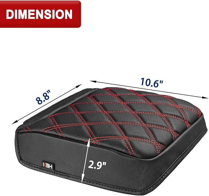 KBH Center Console Armrest Cover for Toyota Tacoma 2024 2025 2026, Vinyl Leather Trim, Durable Middle Console Protector, Anti-Scratch