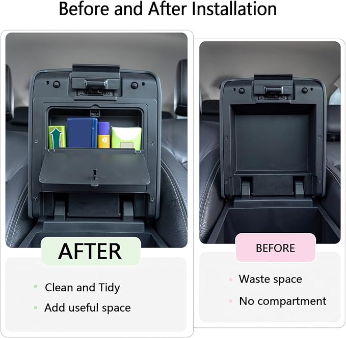 JDMCAR One-Touch Hidden Storage Box Compatible with 2024 2025 2026 Toyota Tacoma Center Console Organizer Armrest Secret Compartment