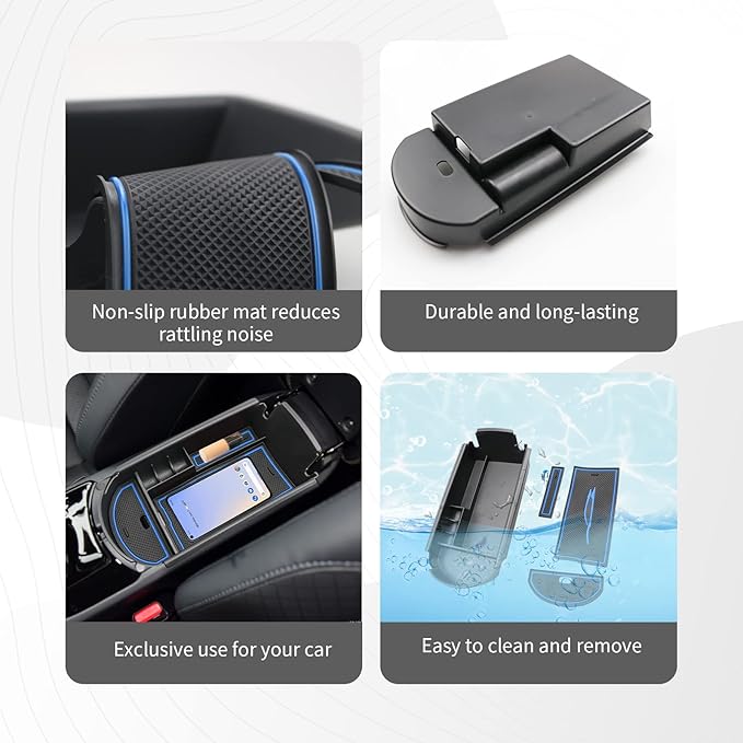 CDEFG Center Console Accessory Organizer Compatible with 2018 2019 2020 2021 2022 CHR C-HR, ABS Material Armrest Box Insert Tray (Blue)
