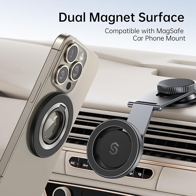 SYNCWIRE Magnetic Phone Ring Holder for MagSafe [2 Pack] - Magnet Cell Phone Grip Stand Finger Ring Kickstand Two-Sided Magnetic Compatible with iPhone 17 Pro Max 16 15 14 13 12 MagSafe Accessories