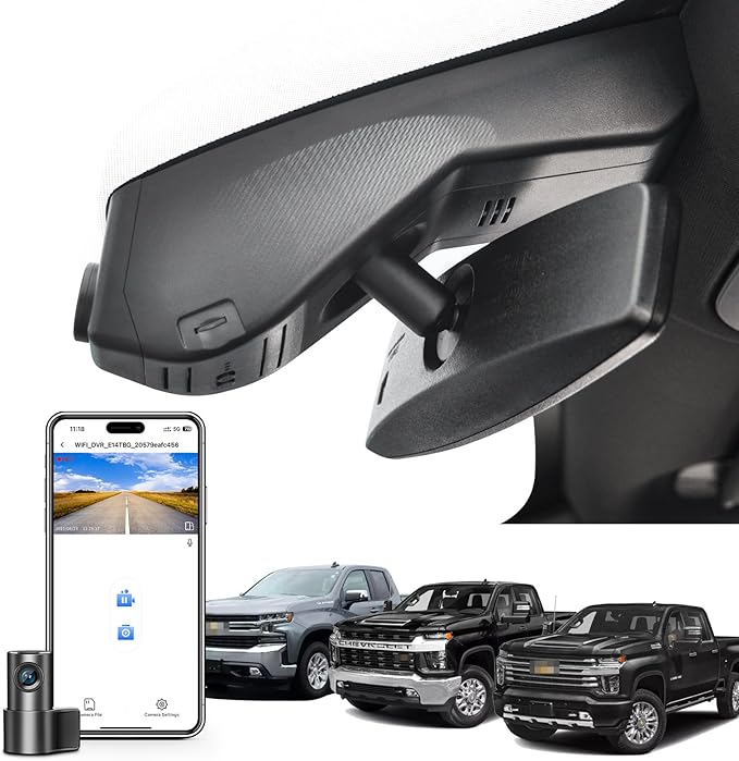 Mangoal 4K Front & 2K Rear 2 Channel HDR Dash Cam, Dual STARVIS 2 IMX678 IMX675 Fit for Chevy Silverado 1500 2019-2021, 1500 Limited 2022 and HD 2020-2023 (Model A), 5GHz WiFi, GPS, 128 GB