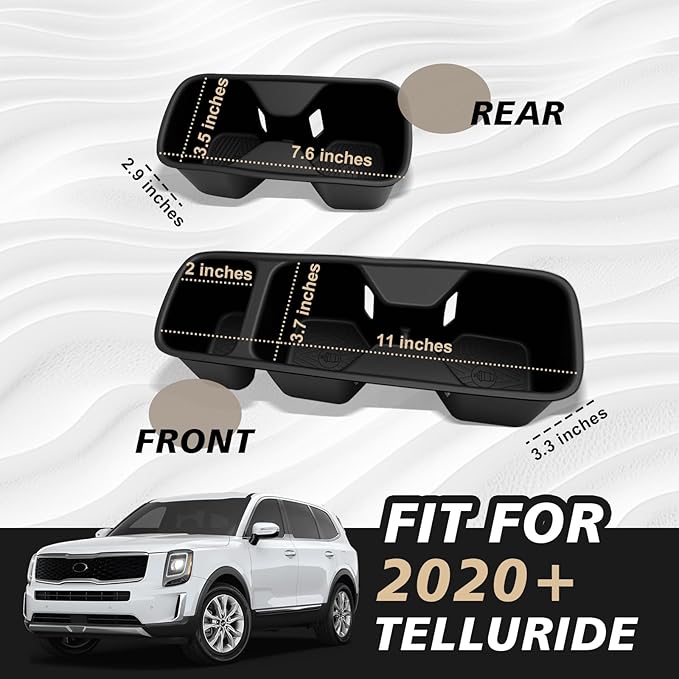 Muslogy Center Console Cup Holder Inserts Compatible with Kia Telluride 2020-2025 2026 Accessories Middle Console Front and Rear Drink Stopper Non-Slip TPE Organizer Cup Holder Replacement 2PCS Set