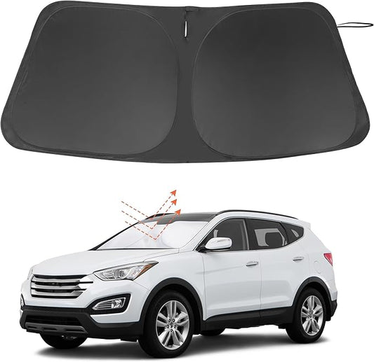 Windshield Sun Shade Custom Fit for 2013-2018 Hyundai Santa Fe Accessories Foldable Sunshade Sun Blocker Protect Car from Sun Rays & Heat Damage Keep Car Cooler
