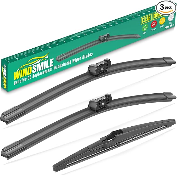 24" 18" 11" Windshield Wiper Blades Replacement for Chevy Chevrolet Trailblazer 2022 2023 2024 2025 Trail Blazer Premium All Weather Front Rear Wipers Set - OEM Quality (Pack of 3)