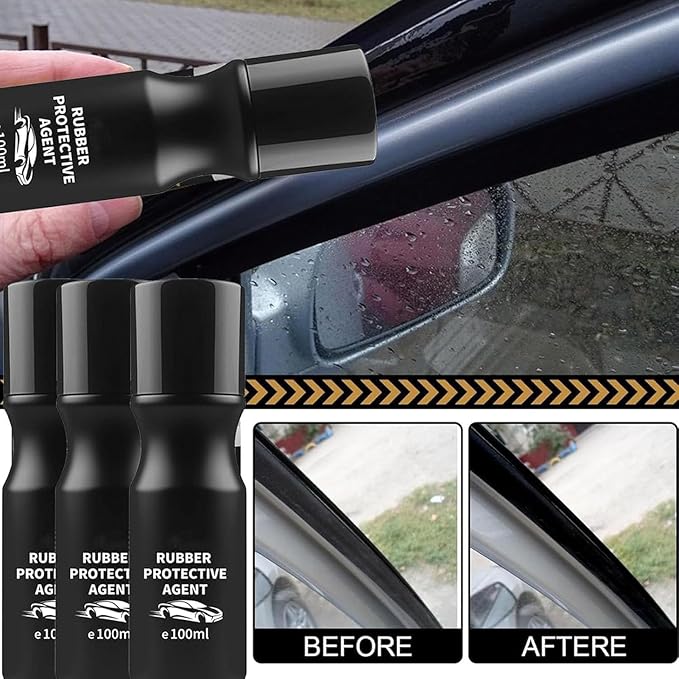 Car Rubber Seal Protectant - Gummi Pflege, Car Door Rubber Seal Protectant Strip Lubrication, Black Plastic Car Trim Restorer, Window Track Lubricant, Use on Car Door, Window, Trunk Seals (1)