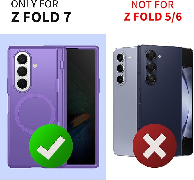 MOBOSI for Samsung Galaxy Z Fold 7 Case with Privacy Screen Protector, [Compatible with Magsafe], [Built-in Kickstand & Full Body Hinge Protection] Magnetic Slim Phone Case for Z Fold7, Purple