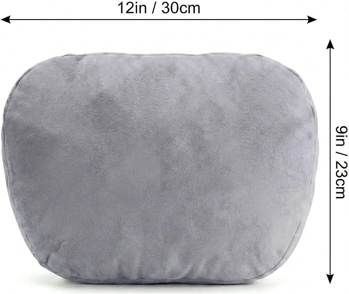 2PCS Car Pillow for Car Neck Pillow for Driving Seat Neck Support Soft Cushion Back Support Head-Rests for Vehicle Sleeping with Elastic Adjustment Strap (Grey, Head)