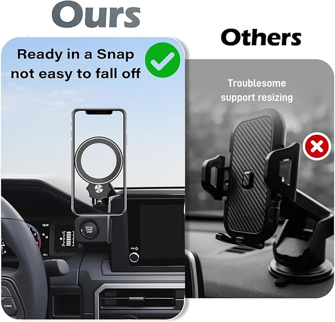 Car Phone Holder for Toyota Tacoma 2024 2025 2026 Accessories Apply to 8 Inch Touch Screen Fixed Clip MagSafe Passenger Cell Phone Mount Handsfree 360° Rotation