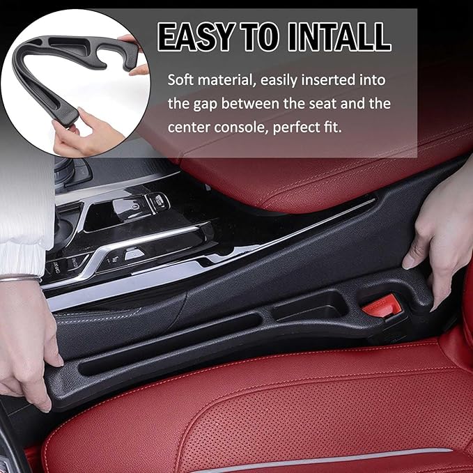 No Drop Seat Guard, Car Seat Gap Filler, Car Gap Filler Organizer, Universal Drop Seat Guards for Car Accessories Interior Prevent Stop Cellphone Wallet Keys Coins and Card from Dropping (black 1)