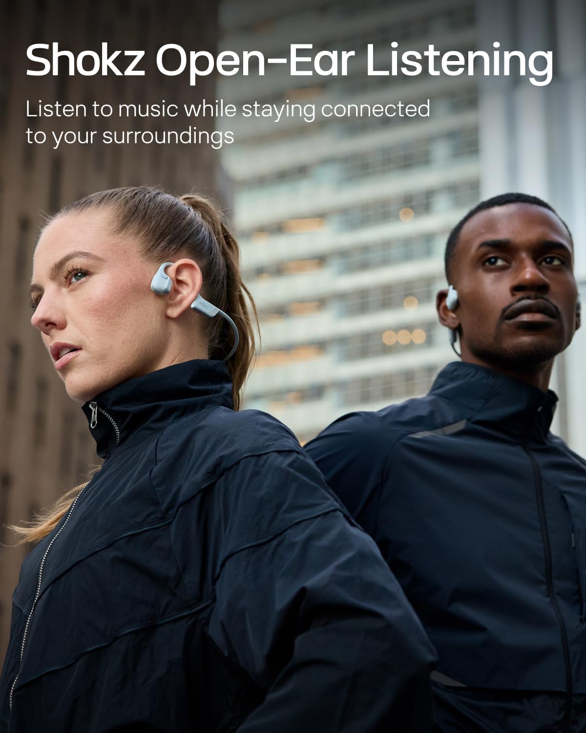 SHOKZ New OpenRun Pro 2 - Open-Ear, Bone Conduction Sport Headphones - with Reflective Strip - Sweat Resistant, Workout Headphones - Secure, Wireless, Comfortable Fit-Deep Bass and Smart Mic App