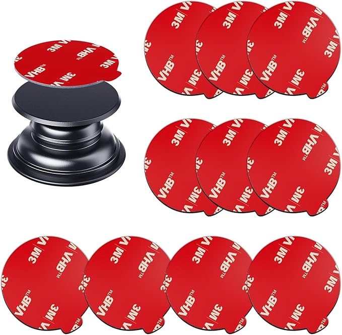 APPS2Car 10 Pack 3M Double Sided Adhesive Pads for Socket Mount Base Circle Adhesive Replacement VHB Sticky Tape for Phone Collapsible Grip & Stand Back 1.38 Inches (35mm)