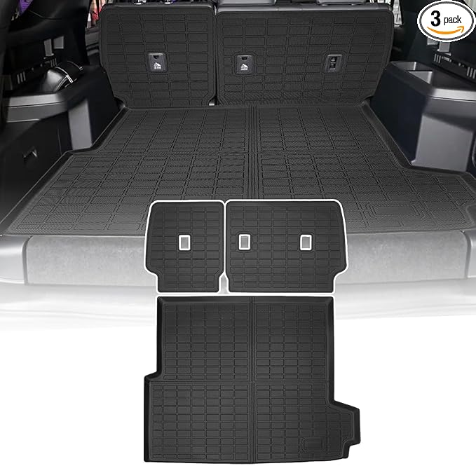 Cargo Liners Backrest Mat for Toyota 4Runner Hybrid Accessories 2025 2026 with Hook&Loop Rear Trunk Mat Rear Seat Back Cover Protector All Weather Anti-Slip Split Dog Liner 3 PCS