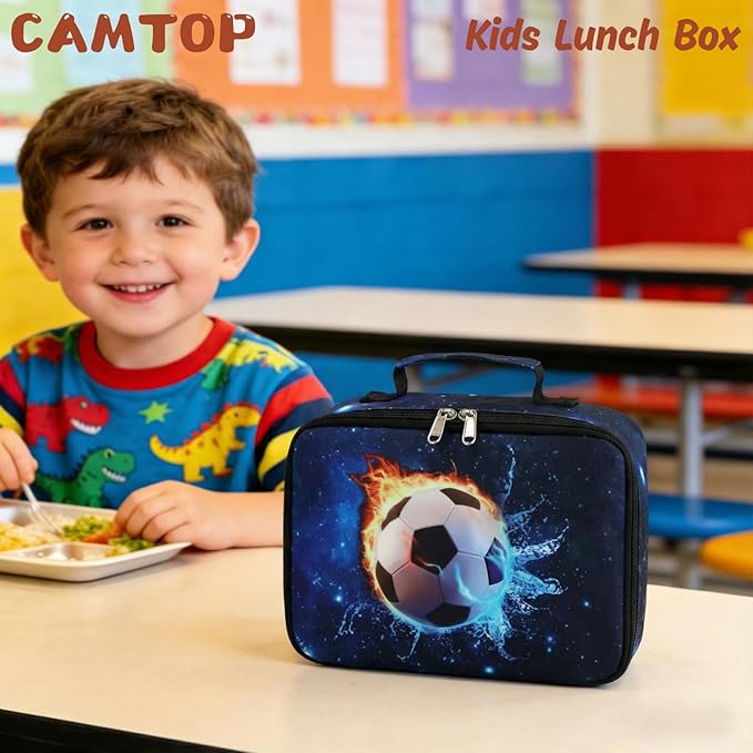 CAMTOP Lunch Box Kids Boys Insulated Lunch Cooler Bag Reusable Lunch Tote Kit for School Travel