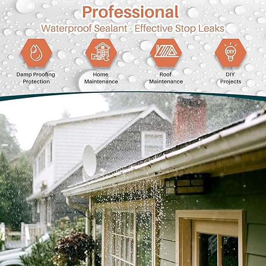 1 Quart (32oz) Invisible Waterproof Agent, Transparent Waterproof Coating for Roof Repair, Walls, Window, Bathroom, Kitchen, Water-Based Clear Sealant, Indoor & Outdoor Water Proof Coating Sealant