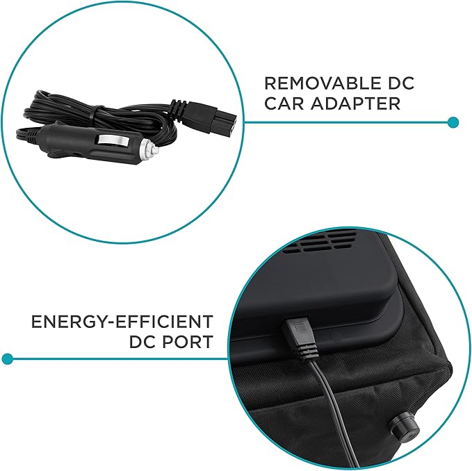 Ivation Portable Electric Cooler Bag | 15L Soft Sided Thermoelectric Travel Cooler with Shoulder Strap, Storage Pocket & DC 12V Plug in for Car, Truck & RV Camping