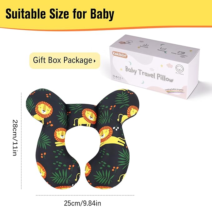 KAKIBLIN Baby Neck Pillow, Upgraded Baby Support Pillow,Neck Support Pillow for Carseat, Newborn Neck Support for Car Seat, Stroller, Pushchair,Travel
