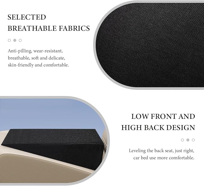 Auto Seat Wedge Leveling Cushion, Truck Driver Heightening Seat Pad Wedge Booster, Angled Design Car Seats Office Chairs Cushion for Sciatica Tailbone Pain Relief
