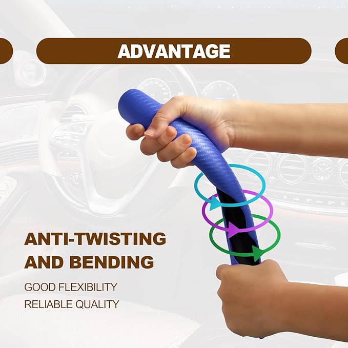 Car Interior Accessories Butterfly Steering Wheel Cover Car Carbon Fiber Anti-Skid Steering Wheel Cover (Blue)