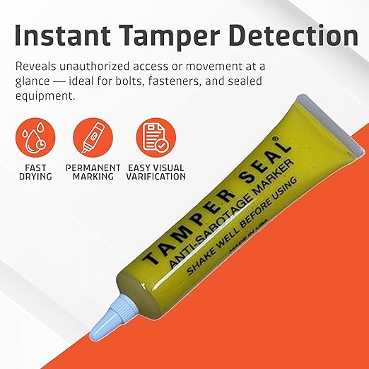 Next Phase – Yellow Tamper Seal Inspection Paint – Tamper-Proof Security Marker for Bolts, Fasteners & Assemblies – Quick-Drying, High-Visibility Paint – Automotive & Industrial Use – 1.5 oz Yellow