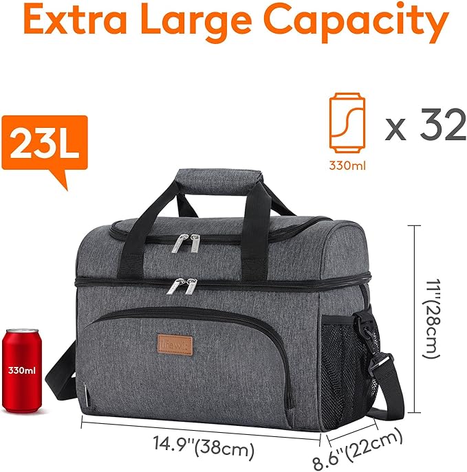 Lifewit Insulated Cooler Bag, 32/48 Can Large Leakproof Beach Cooler, Lightweight Portable Double Layer Soft-Sided Travel Ice Chest for Camping, Kayaking, Road Trips, Grocery Shopping