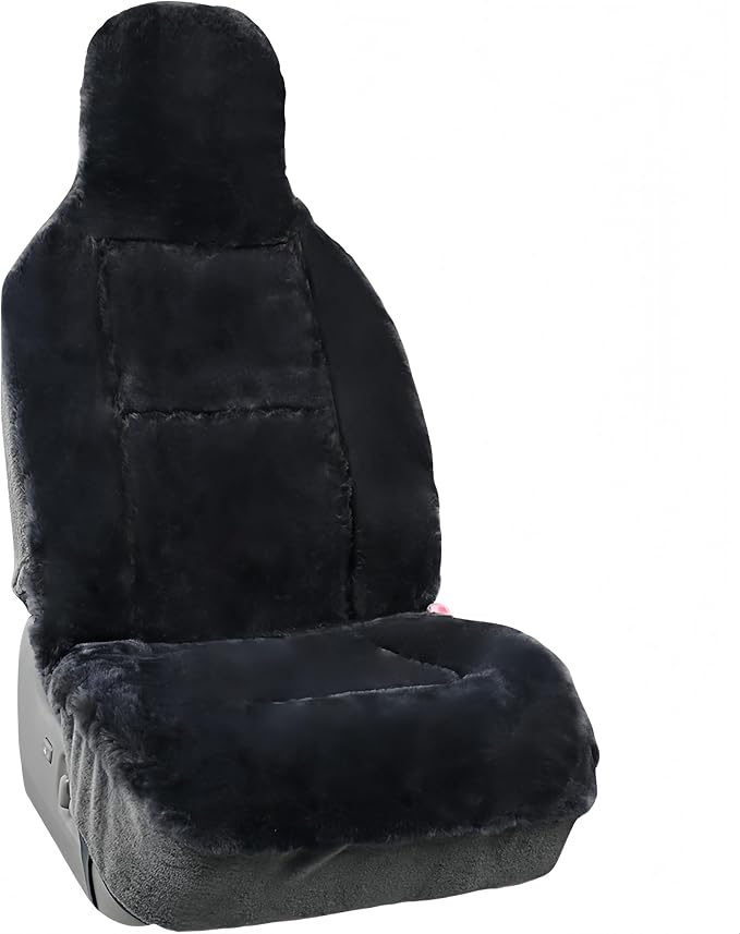 Aegis Cover Premium Australian Merino Sheepskin Car Seat Cover, Easy-Install Summer & Winter Universal Fit for SUV Truck Sedan Most Vehicles (FS-Charcoal)