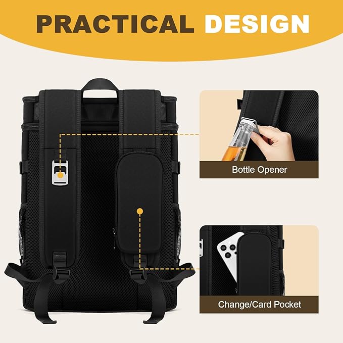 MIYCOO Cooler Backpack - 40 Cans Insulated Backpack Cooler for Men & Women, Portable 2 Leak Proof Compartments Coolers Bag for Beach Travel Picnic Lunch Hiking BBQ Camping