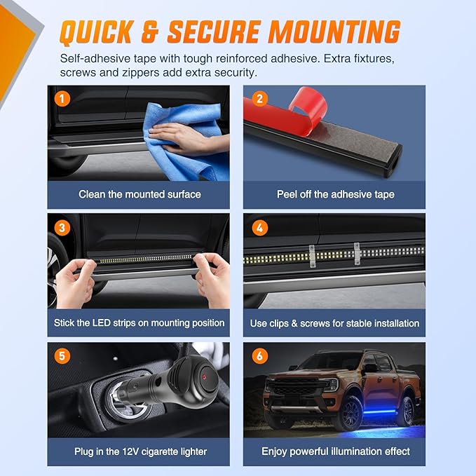 Nilight 2PCS 70 Inch Emergency Strobe Light Strip with Controller 864 LED Blue Running Board Lights Flexible Side Flashing Warning Caution Safety Waterproof for Truck Construction Pickup