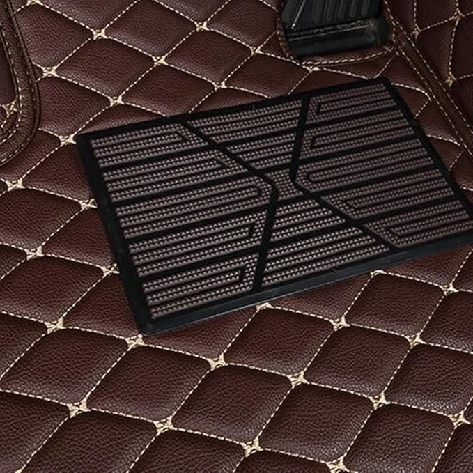 Car Floor Mats for 99% Cars, Trucks and SUVs Full Coverage Pads Protection Non-Slip Leather Floor Liners (Wine Red)