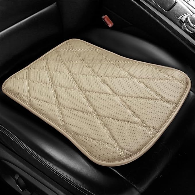 Car Seat Cushion, Comfortable Sciatica & Lower Back Pain Relief Vehicle Driver Seat Pillow, Auto Interior Chair Protector, Universal for SUV Automobile Truck (Beige)