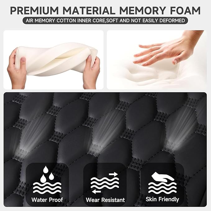 Car Center Console Cover for Lincoln Nautilus 2019-2022, PU Leather Auto Center Console Pad Car Armrest Cushion Car Interior Accessories,Black