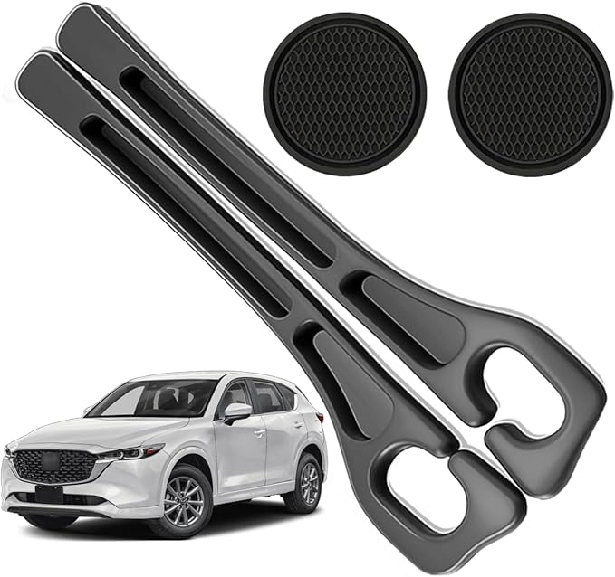 Car Seat Gap Filler Organizer Compatible with Mazda Cx5 CX-5 Accessories Seat Gap Plug Blocker with Storage Slot Non-Slip Car Cup Holder Coaster Black