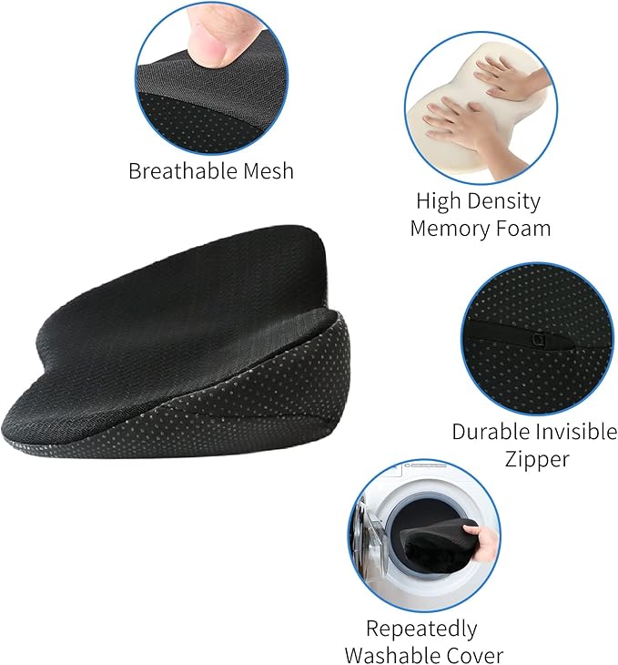 Car Seat Cushion for Car Seat Driver- Memory Foam Car Seat Cushions for Driving - Low Back & Tailbone Pain Relief Car Seat Pad (Black)