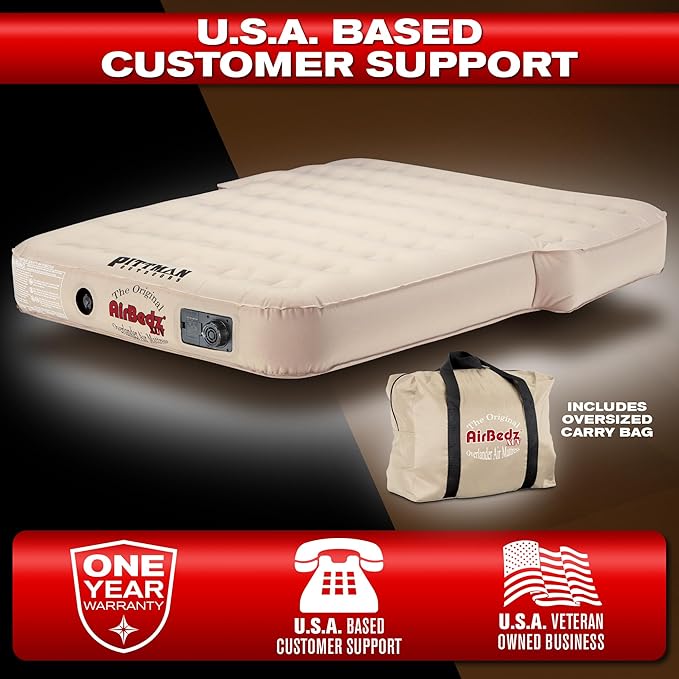 AirBedz PPI XUV Tan Jeep, SUV and Crossover Vehicle Rear Seats Mattress (with Built-in Rechargeable Battery Air Pump)