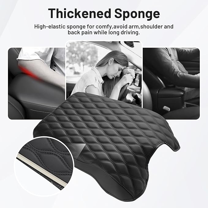 Autorder Center Console Cover for 2011-2016 Ford F250/F350/F450/F550 Accessories Armrest Cushion Cover Leather Middle Console Covers Anti-Scratch Armrest Pad for Pet (Bucket Seat Only)