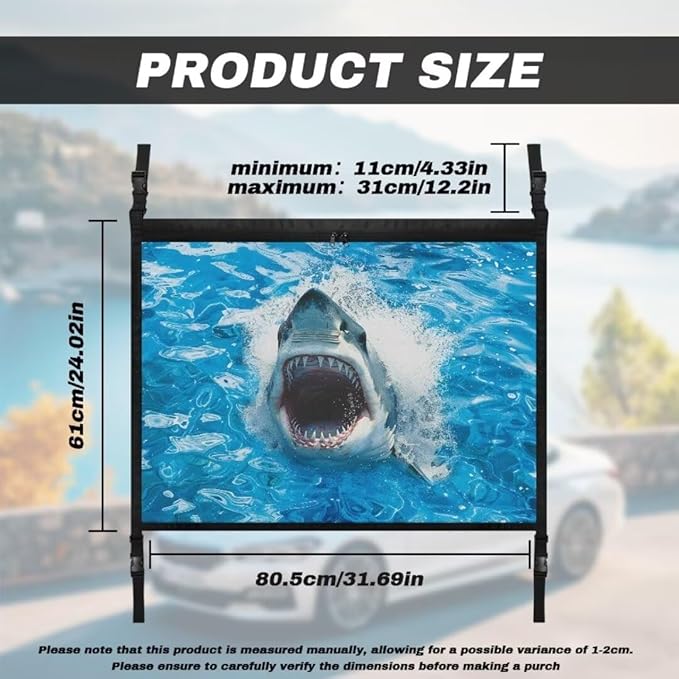 Shark Print Car Storage Bag Organizer Car Organizer for Car Seat Multi-Purpose Car Bag Storage Box Organizer Pouch Pocket Storage for Small Items