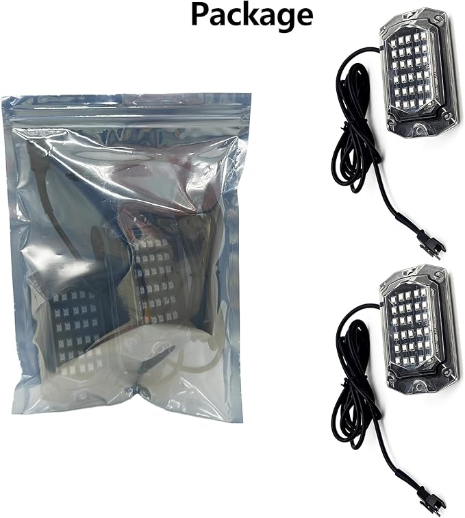 2 Pods RGB Rock Lights Replacement Damaged Pod for Full Angle RGB LED Rock Lights 12v Underglow Light Multicolor Waterproof Neon for Jeep Trucks ATV UTV Golf Cart Offroad Pickup RZR SXS