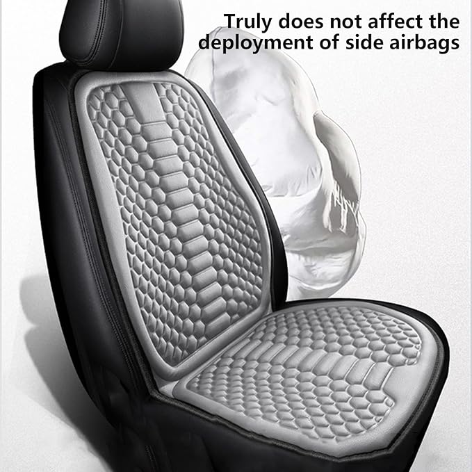 Car Seat Cushion Front Seat, Breathable Lumbar Support Car Seat Cushion for Long Sitting, Non-Slip Car Seat Pad (Gray)