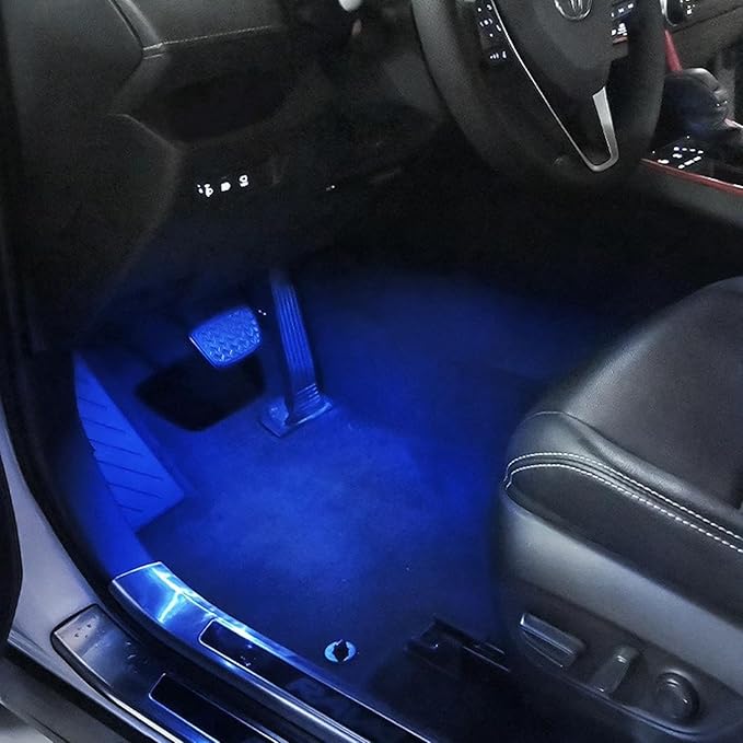 HIGH FLYING for Toyota RAV4 2019-2025 Car Accessories Under Dash Footwell Ambient LED Light Atmosphere Interior Light 1 Kit (Blue Lighted)