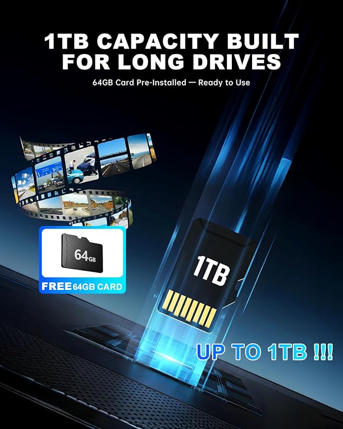 JOMISE 4K+4K Dash Cam Front and Rear, 20 Mbps+ Ethernet Transfer & Stable WiFi 6, Touch Screen Dash Camera for Cars with GPS, G-Sensor,Night Vision, 24H Parking Mode, Support 1TB(A80 Pro)