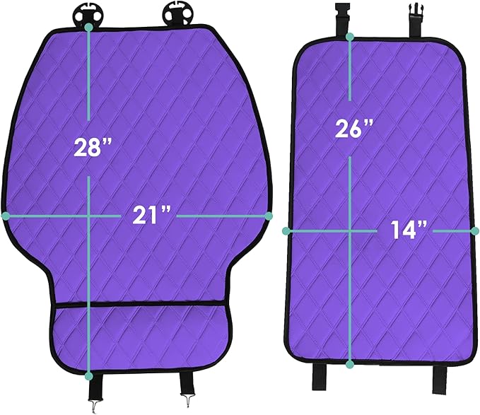 FH Group Car Seat Cushion – Neosupreme Single Front Seat Cover with Front Pockets, Airbag Compatible, Universal Fit Car Seat Cushion for Driver or Passenger Seat, SUV, Truck, Sedan & Van – Purple