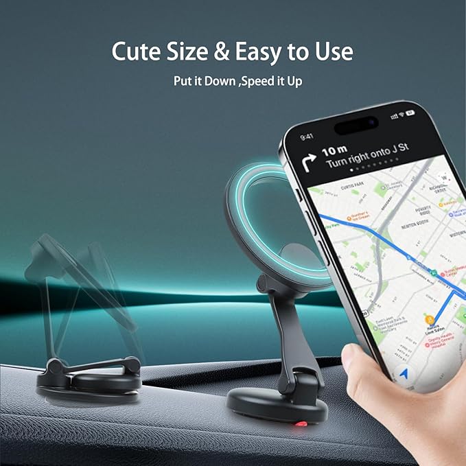 fits MagSafe Car Mount [20 N52] Magnetic Phone Holder for Car, Hands Free iPhone Car Holder Dash Mount for Car Fit for iPhone 1514 13 12 Pro Max Plus Mini,