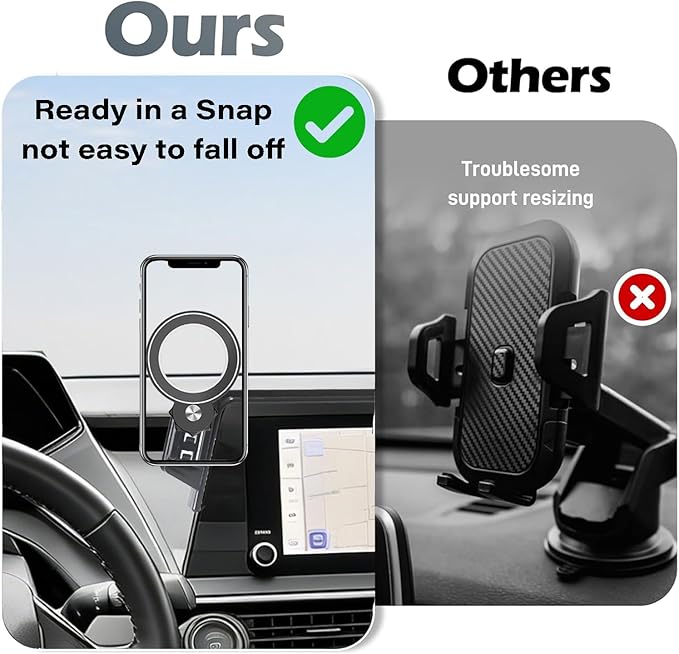 Car Phone Holder for Toyota Prius 2023 2024 2025 2026 Accessories Apply to 8 Inch Touch Screen Fixed Clip MagSafe Passenger Cell Phone Mount Handsfree 360° Rotation