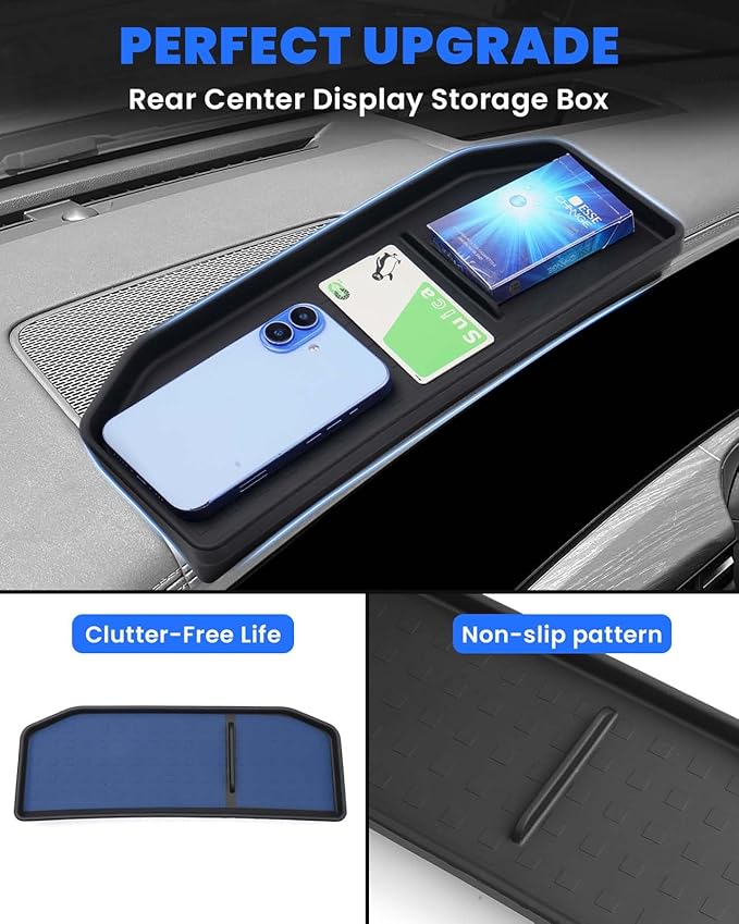 Autorder 3PCS Center Console Organizer for 2024 2025 2026 Hyundai Santa Fe Accessories,Dashboard Storage Box/Cup Holder Insert/Passenger Storage Organizer Tray - TPE Material