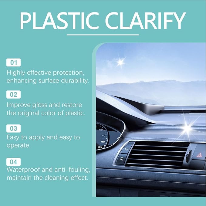Car Trim Restorer - 120ml Professional Spray Cleaner | Handmade Craft Artistic Detailing Durable Shine & Easy Use Features with Towel and Sponge for Automotive Interior Dashboard
