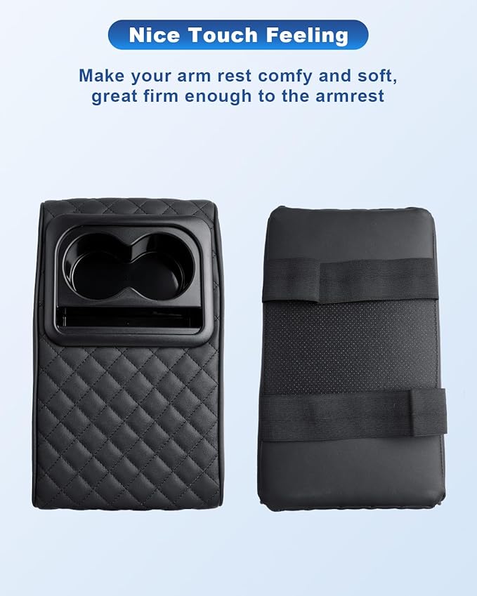 CDEFG for 2024 2025 Tesla Cybertruck Center Console Armrest Pillow, Cybertruck Armrest Cushion with Cup Holders, Elbow Support Pad Arm Rest Extender 2024 2025 Cybertruck Accessories