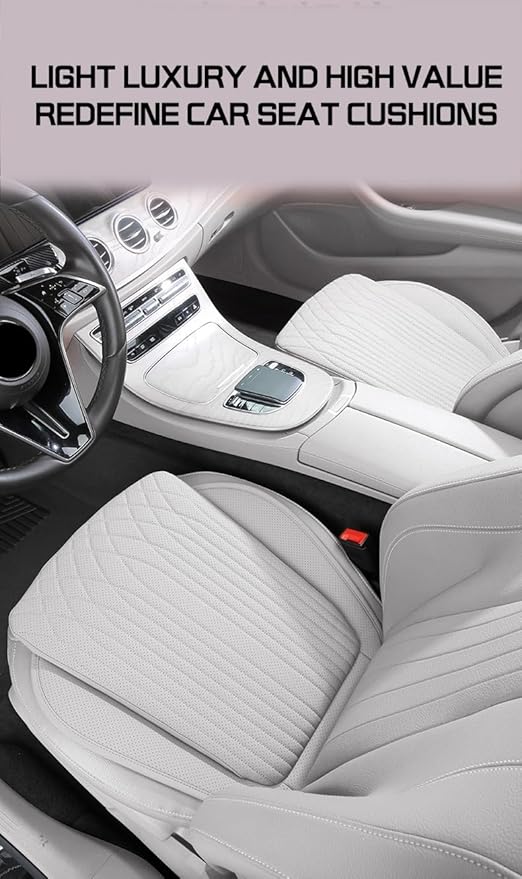 Car Seat Cushion Fit for BMW Accessories Front and Rear Seat Pad for Car Driver Seat Office Chair Off-White(1PC)